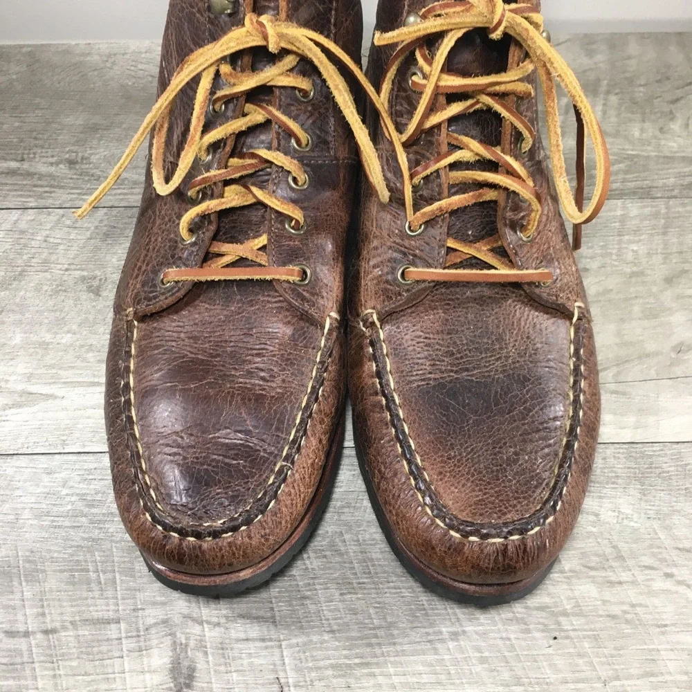 Allen Edmonds Yuma Chukka Bison Brown Leather Men’s Moc Toe Boots Size 10 Wide